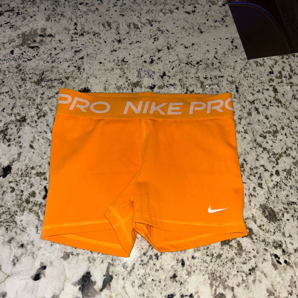 Nike Women's Bright Orange Athletic Shorts - Picture 2 of 3